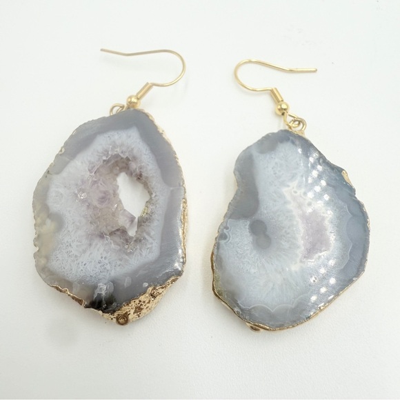 Kinsley Armelle Druzy Collection Gold Tone Ice Drop Earrings - Picture 7 of 8